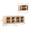 thumbnail image 6 of Walker Edison Modern Easy Assembly 70" Curved TV Stand, Coastal Oak, 6 of 14