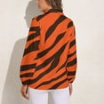 thumbnail image 2 of Wild Tiger Stripe Pattern Long Sleeve Blouse Woman Streetwear Casual Shirts Summer Oversize Woman Streetwear Clothing Birthday Present, 2 of 7