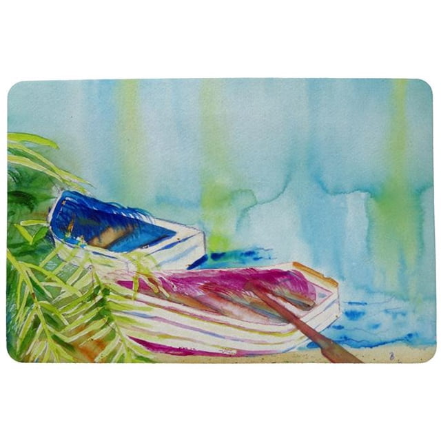 Betsy Drake DM809 Aquarelle Bateaux à Rames Tapis de Porte - 18 x 26 Po.