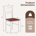 thumbnail image 4 of Giantex Wooden Dining Chairs Set of 2, Armless Kitchen Chairs w/Slat Backrest & Upholstered PU Seat, White, 4 of 9