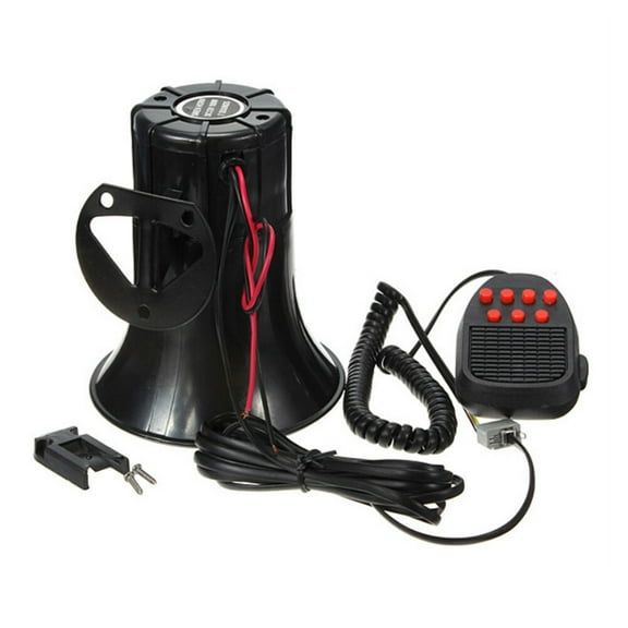 HOMEMAXS 12V 7 Sounds Tone Horn Loud Alarm Motorcycle Car Loudspeaker (Black)