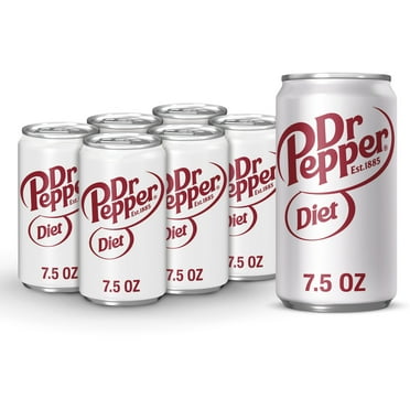 Diet Dr Pepper Soda Pop, 7.5 fl oz, 6 Pack Cans