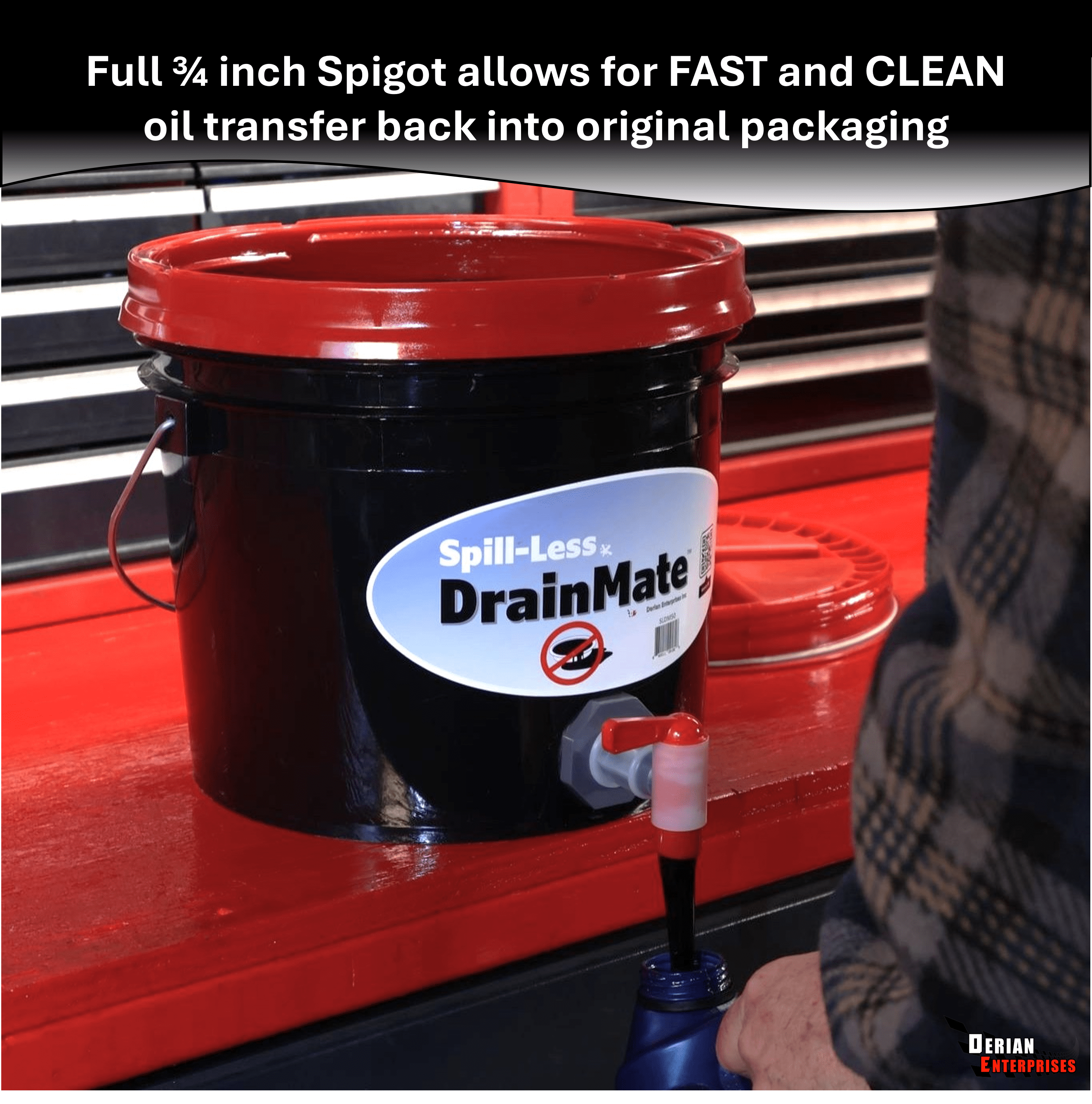Spill-Less DrainMate™ 14 Quart Oil Drain Pan / Container - Made in USA