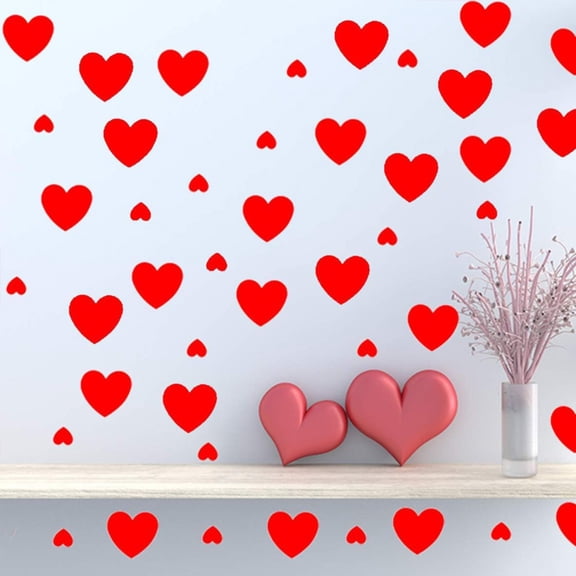 PLJFXXM Small Heart Stickers - Scrapbooking Stickers, Packaging Stickers, Arts & Crafts Decorative Sticker Labels for Scrapbooks & More - 0.5 inch, 4-Pack (Red)