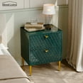 thumbnail image 1 of Boyel Living Table de Chevet 2 Tiroirs Armoire de Rangement Autoportante Table d'Appoint pour Canapé Chambre, Vert, 1 of 10