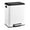 White, variant on Dual Trash Can for Recycling and Trash, 2 x 15 L (30 L) Stainless Steel Kitchen Trash Can with Lid and Foot Pedal, Double Compartment Garbage Can, Trash Can with Recycling Bin