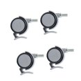 thumbnail image 2 of 4Pcs Caster Rubber Brake Wheels with M10 Thread Stem Furniture Swivel Accessories 2in, 2 of 5