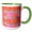 Green/White, variant on 3drose, Pattern of Printed Circles in Grey Orange and Pink, 11oz Mug