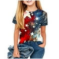 thumbnail image 2 of OKSALE July 4th T Shirts for Kids Girls Summer Clothes Novelty Tie Dye USA Shirt Patriotic Red White Blue Tshirt Tops Short Sleeve Cotton T-Shirt 3-14 Years, 2 of 6