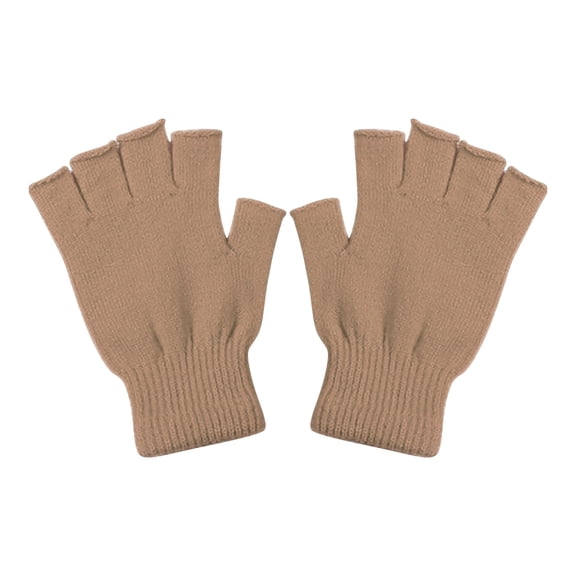 1 Pairs Unisex Half Finger Gloves,Winter Stretchy Knit Fingerless Gloves,Knitted Half Fingers Mittens,Warm Winter Thermal Gloves for Women and Men,Winter Half Finger Gloves for Driving Working,(D)