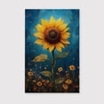 thumbnail image 2 of Sunflower Flower Canvas Wall Art 8x12 inches - French Vintage Sunflower Flower Canvas Print Botanical Wall Artwork for Cottage Home Decor, 2 of 5