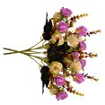 thumbnail image 3 of Ramo de rosas de cristal artificial Ceremonia de banquete de boda Decoración floral de tela de seda rosa falsa, Morado claro seitruly HA6935-05B, 3 of 6