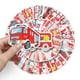 thumbnail image 2 of Pegatinas para camiones de bomberos para niños, 50 Uds., calcomanías impermeables de vinilo para vehículos con motor de extinción de incendios de dibujos animados, decoración de fiesta, bote, 2 of 5