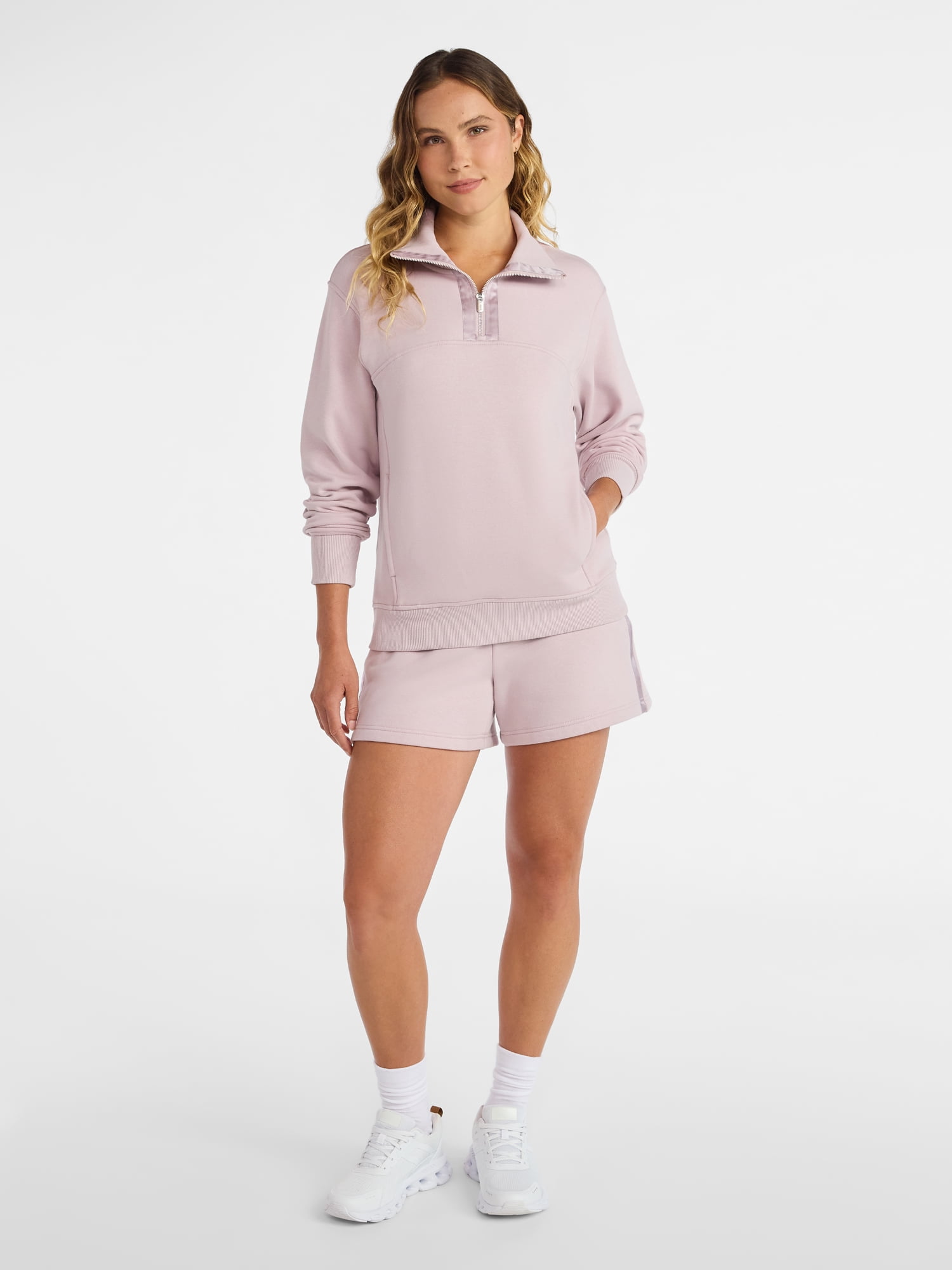Avia Women's and Women's Plus Fleece Quarter Zip Pullover, Sizes XS-4X
