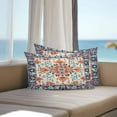 thumbnail image 2 of Retro Ethnic Leaves Outdoor Pillow Covers Pack of 2 Flowers Orange Blue Texture Waterproof Throw Pillow Covers Decorative Cushion Cases for Patio Garden Tent Balcony Couch 20x12 inch, 2 of 8