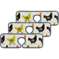thumbnail image 2 of 3 Pcs SKYSONIC Faucet Absorbent Mat Cute Hens Washable Counter Drying Pads Behind Faucet for Kitchen Bathroom, 2 of 7