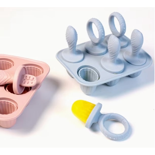 Moldes de silicona for paletas de helado y leche materna, juego de 6 cavidades con varillas for congelar leche materna, fórmula o batidos