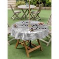 thumbnail image 4 of Outdoor Tablecloths with Umbrella Hole & Zipper, Grey Ombre Botanical Round Tablecloths 60 Inch, Farmhouse Shabby Vintage Leaves Waterproof Table Cloth, Patio/Pool/Picnic Table Covers, 4 of 8