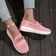 thumbnail image 5 of Womens Orthopedic Shoes, Women's Casual Loafers Comfortable Orthopedic Sneakers for Women Business Non-Slip Walking Fashion Retro Lightweight Penny Work Flats Loafer Slip On Shoes, Pink 7, 5 of 9
