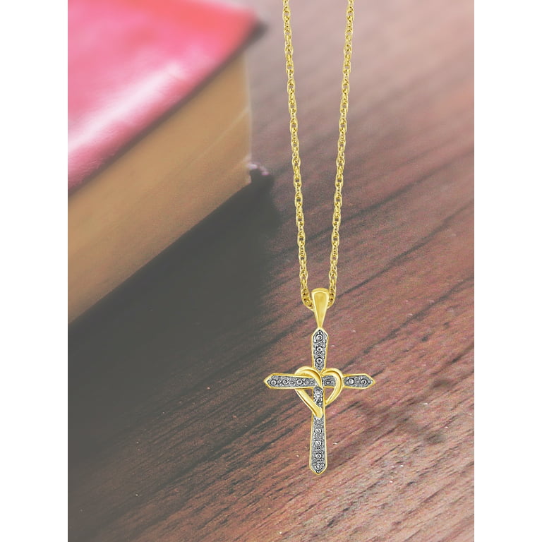 Cross Necklace Zales Necklace For Her Diamond Cross Shape 11 Round