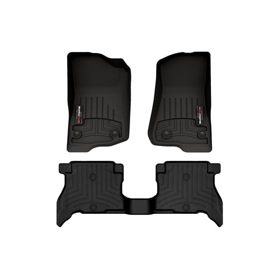 WeatherTech Custom Fit FloorLiners compatible with 2021-2025 Jeep Wrangler 4xe - 1st & 2nd Row, Black