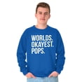 thumbnail image 3 of Worlds Okayest Pops Grandfather Men's Big & Tall Crewneck Sweatshirt Brisco Brands 3X, 3 of 5