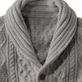 thumbnail image 6 of ZCFZJW Fashion Mens Sweater Cardigan Button Down Shawl Collar Cable Knitted Outwear Long Sleeve Sweater Coats with Pockets Gray XL, 6 of 6