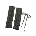 thumbnail image 2 of LAVA Leg Warmers for Women Fashion Knitted Knee High Socka Winter Cable Knit Legging Boot Socks Dark Gray, 2 of 7