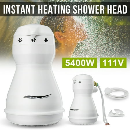 110V 5400W Electric Shower Head Instant Water Heater Hose Bracket for Home Water Bath Accessories - Rapidly Heating - Power Adjustable - Safe &