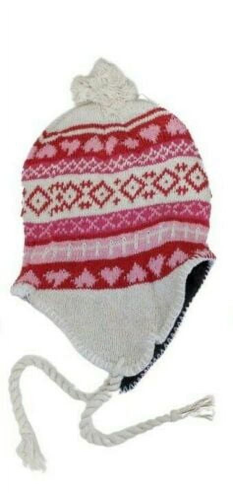 Wholesale Lot of 12 Women's Knit Hat Beanie with Earflap and Pom Pom Warm Flannel Lined Stocking Stuffer