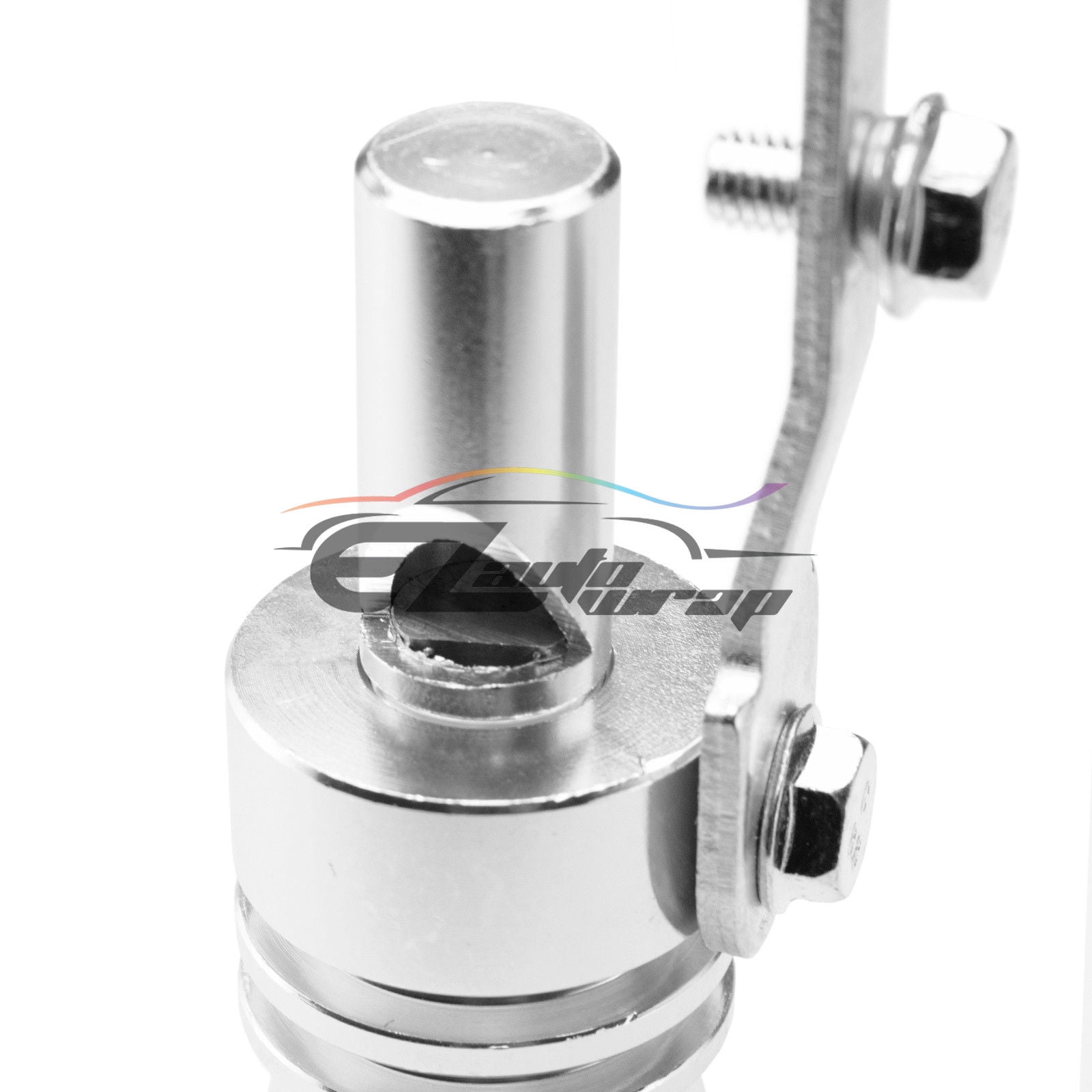 Silber + Schwarz LanCo Turbo Whistle Auspuffrohr BOV Aluminium-Simulatorventil abblasen 