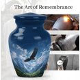 thumbnail image 3 of Yatskia Flying Eagle Urns for Human Ashes Adult Female, Mini Blue Decorative Urns for Human Ash, Little Burial Urn for Ashes Adult Male, (Classic Pack of 1, 3 Inch), 3 of 8