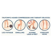 Truform Microfiber Medical Compression Socks 20-30 mmhg Knee High Closed Toe Black Medium
