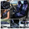 thumbnail image 2 of Yuyamidu Purple Butterfly Car Seat Covers Full Set of 16 Fashion Steering Wheel Cover Seatbelt Pads Coasters Sunshade Rear View Mirror Cover Key ChainGear Shift Cover Hand Brake Cover Universal Fit, 2 of 7