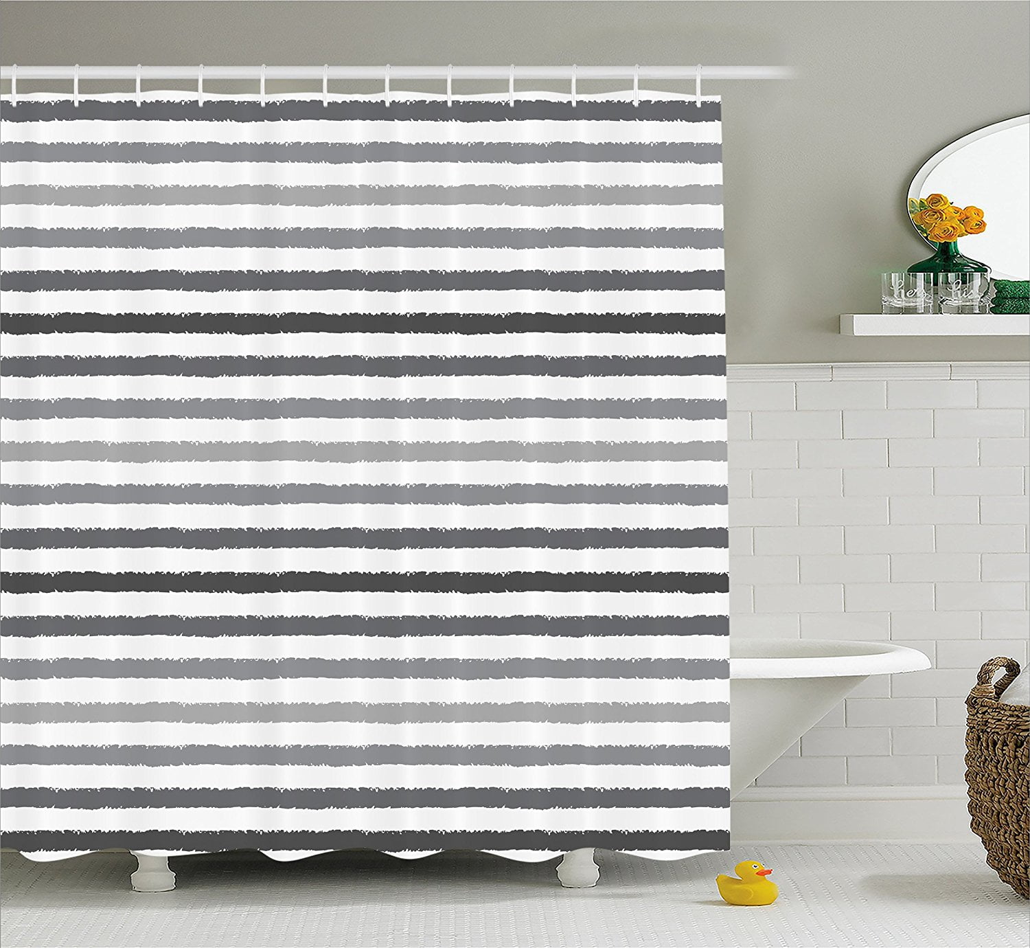 Penguin+Duck PEVA Designer Bathroom Shower Curtain Waterproof 180 or 200cm 