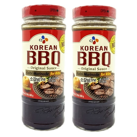 CJ Korean BBQ Sauce KALBI Marinade for ribs 16.9 Oz. (Pack of