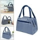 thumbnail image 4 of Bolsa de almuerzo portátil, bolsa térmica para almuerzo para niñas, lonchera para estudiantes, estuche para picnic Cuadrículas azules, 4 of 8