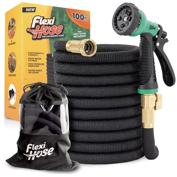 Manguera de jardín Flexi Hose de 30 m extensible con boquilla de 8 funciones