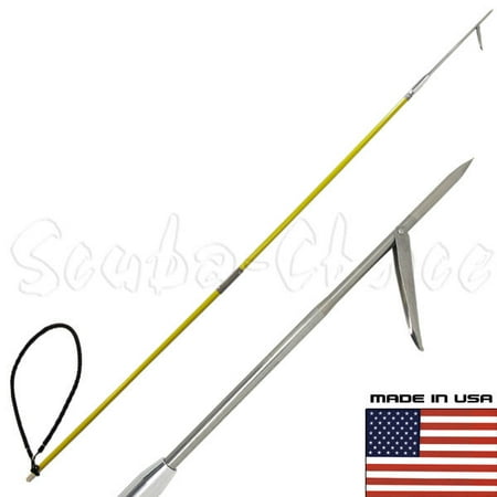 - 7' Travel Spearfishing Two-Piece Fiber Glass Pole Spear 1 Prong Single Barb Tip
