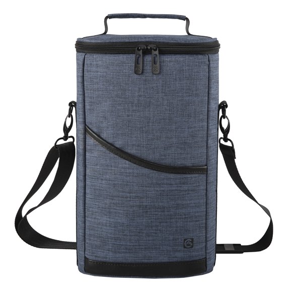 Bolsa de vino ALLCAMP para 2 botellas, aislante, portátil, azul