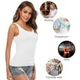 thumbnail image 4 of CARCOS Womens Tank Tops with Built in Shelf Bra Plus Size Basic Stretchy Padded Camisole Casual Layering Tanks Undershirt White 3XL, 4 of 6