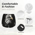 thumbnail image 4 of Balery Ink Style Bald Eagle Pattern Women's Running Shorts with Liner 2 Pockets Elastic Workout Athletic Gym Yoga Shorts-Small, 4 of 7