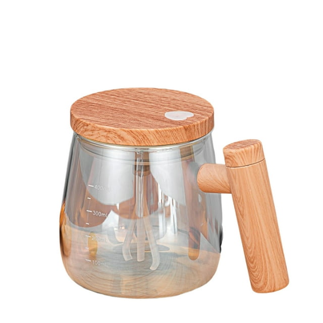 Matsuzay Taza de mezcla eléctrica de alta velocidad con tapa hermética, Idea de regalo, taza de agitación automática de vidrio impermeable Teteras azul iridiscente