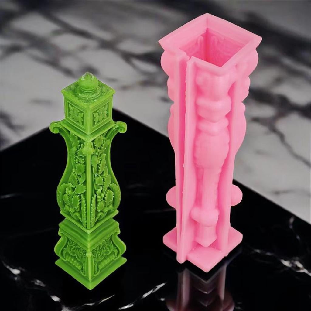 Silicone Mould Roman Column Candle Mold Relief Flower Soap Plaster Making Chocolate Mold for DIYs Enthusiasts Handmade