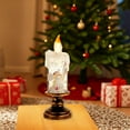 thumbnail image 5 of Battery Operated Lighted Flameless Candles Christmas Snow Globe Candle Light Swirling Water Glittering Spinning Candles for Home Decoration, 5 of 6
