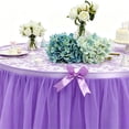 thumbnail image 5 of 1 Pack Tulle Table Skirt, Torqee Bow Decor Tablecloth, Party Decoration Cover, for Birthday Cake Table, Holiday Gathering and Event Display, Violet, L, 5 of 9