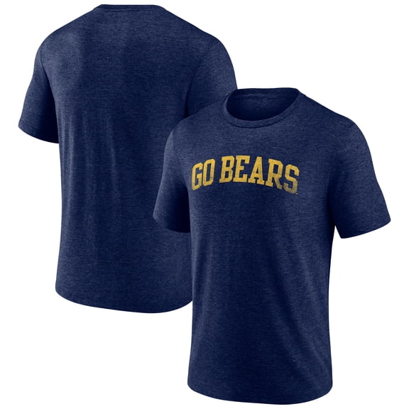 Men's Navy Cal Bears Arched Battle Cry Tri-Blend T-Shirt