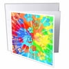 A colorful tie dyed tropical pattern of Hawaiian flowers and turtles. 1 Greeting Card with envelope gc-333381-5