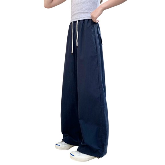 THJRPQJFD Boys Parachute Pants Baggy Wide Leg Elastic Waist Cargo Trackpants Kids Girls Athletic Joggers Solid Casual Lightweight Schoolwear Hiking Trousers