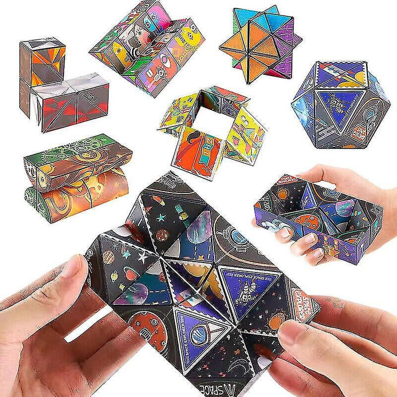 Magnetic Magic Cube / Fidget Toy - 3D Hand Flip Puzzle, Stress Relief, Transformable Shapes (Ages 3+)